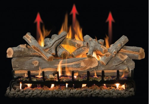 an image showing a vented gas log set