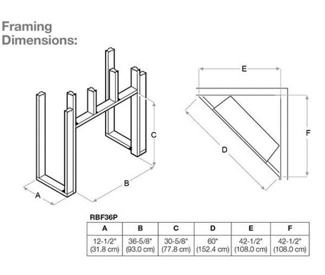 Dimplex Revillusion 36-inch Portrait Built-In Firebox with Glass Pane and Plug Kit (RBF36PG)