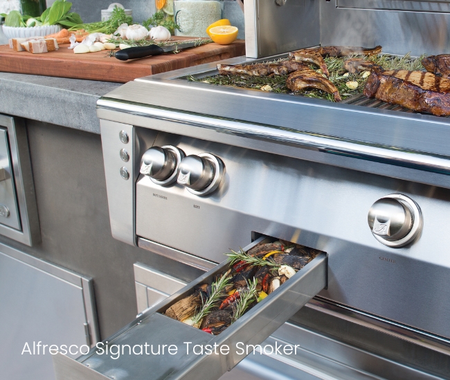 Alfresco 42-inch ALXE Portable Luxury Gas Grill with Refrigerator and Rotisserie | 3 Burner