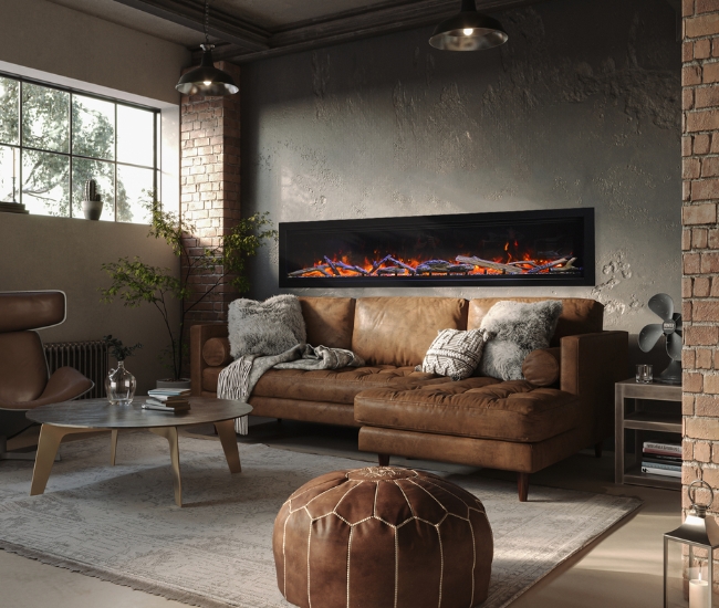 Amantii Symmetry 88-Inch Lumina Electric Fireplace