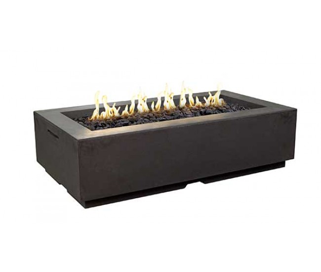 American Fyre Designs Cafe Blanco Louvre Rectangle Fire Pit