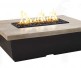 American Fyre Designs Silver Pine Black Lava Contempo Rectangle Firetable