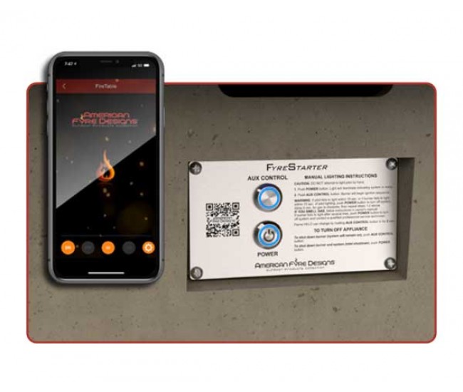 American Fyre Designs Cafe Blanco Louvre Rectangle Fire Pit