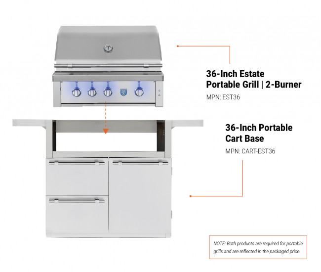 American Made Grills 36-inch Portable Estate Grill | 3-Burner (ESTFS36)