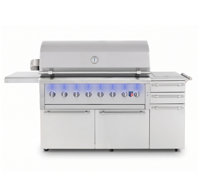 American Made Grills 54-inch Portable Ovation Hybrid Grill | 8-Burner (OVAFS4)