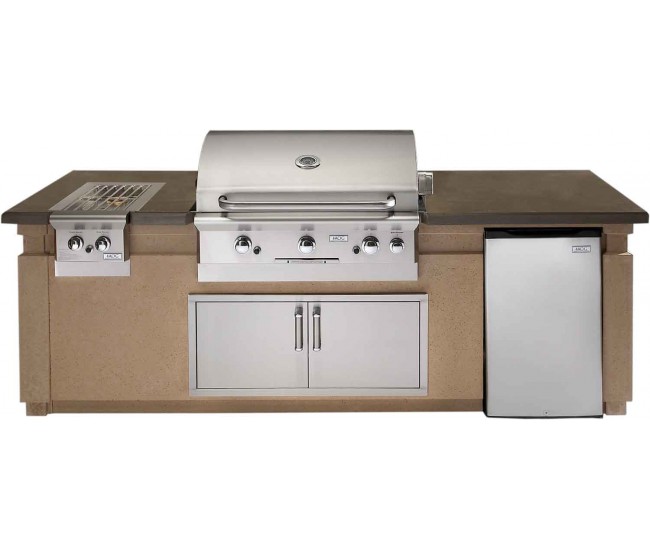 DISPLAY Fire Magic 790 Glass Fiber Reinforced Concrete Pre-Fab Island with Refrigerator Cut-out - DISCONTINUED