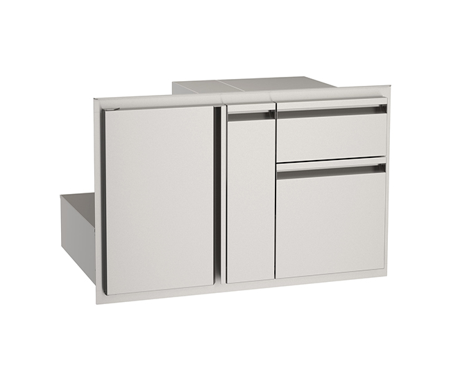 American Outdoor Grills by Fire Magic Door with Double Drawer & Platter Storage