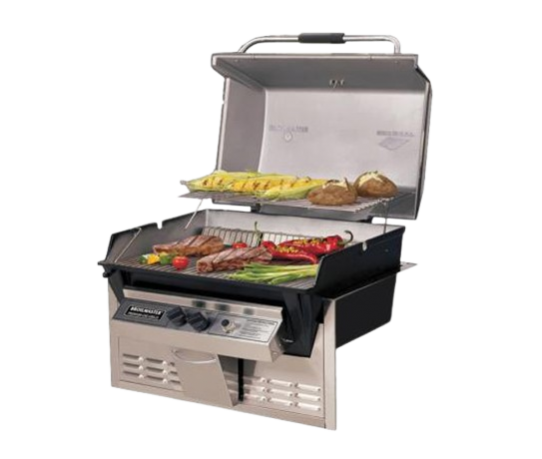 Broilmaster P3SX Built-In Super Premium Gas Grill w/ Smoker Shutter, Griddle and Flare Buster Flavor Enhancers | 1-Burner
