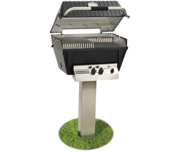 Broilmaster P4X Post-Mount Premium Gas Grill w/ Charmaster Briquets | 1-Burner