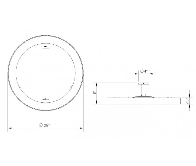 Bromic Eclipse Smart-Heat 2900W Electric Pendant with Light