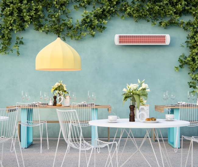 Bromic Tungsten Smart-Heat 56-inch 6000W 277V White Electric Patio Heater