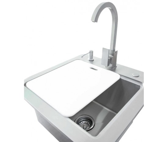 Coyote 21-inch Sink and Faucet, Drain, Soap Dispenser