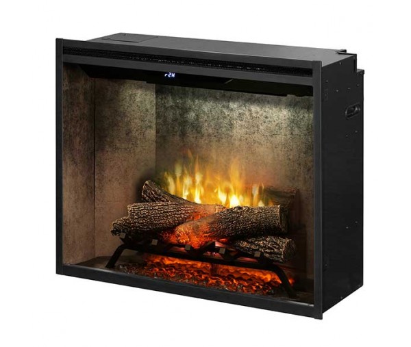 Dimplex Revillusion 30-inch Built-In Firebox with Glass Pane and Plug Kit, Weathered Concrete (RBF30WCG)