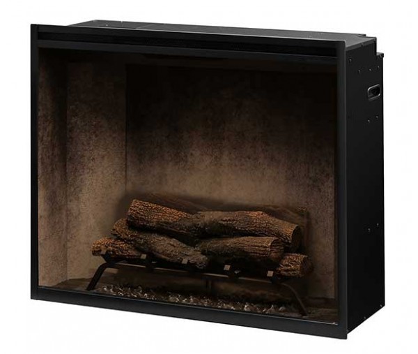 Dimplex Revillusion 36-inch Portrait Built-In Firebox with Glass Pane and Plug Kit, Weathered Concrete (RBF36PWC-FG)