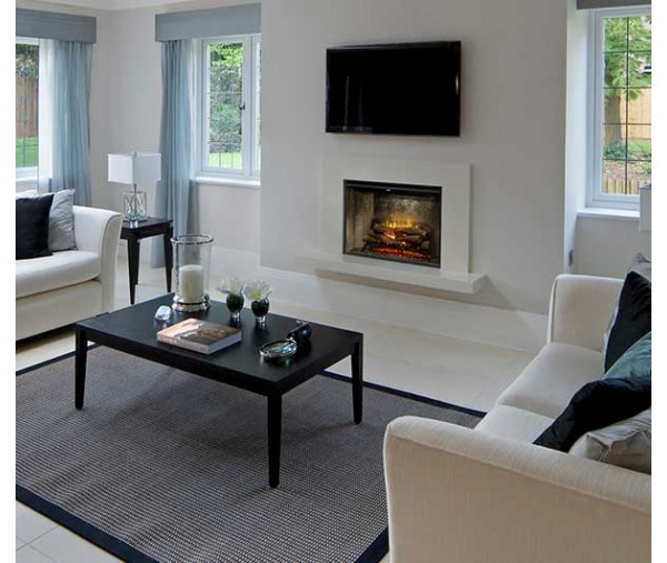 Dimplex Revillusion 36-inch Built-In Firebox with Glass Pane and Plug Kit, Weathered Concrete (RBF36WCG)