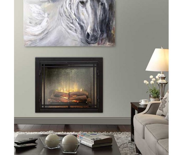 Dimplex Revillusion 42-inch Built-In Firebox with Glass Pane and Plug Kit, Weathered Concrete (RBF42WC-FG)