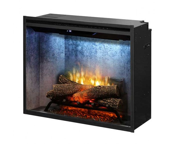 Dimplex Revillusion 42-inch Built-In Firebox with Glass Pane and Plug Kit, Weathered Concrete (RBF42WC-FG)