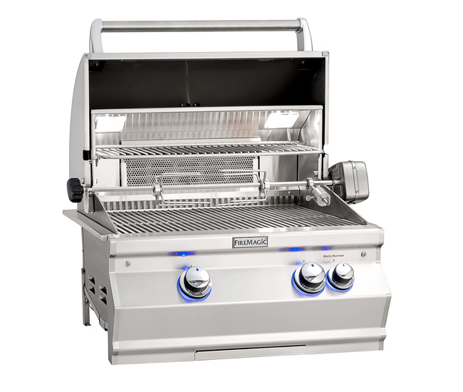 Fire Magic 24-inch Aurora Built-In Gas Grill with Rotisserie | 2 Burners