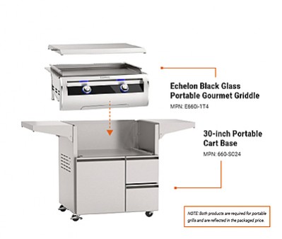 Fire Magic Echelon Black Glass Portable Gourmet Griddle