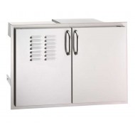 Fire Magic Double Access Doors with Dual Drawers and Tank/Trash Tray, Louvered Door
