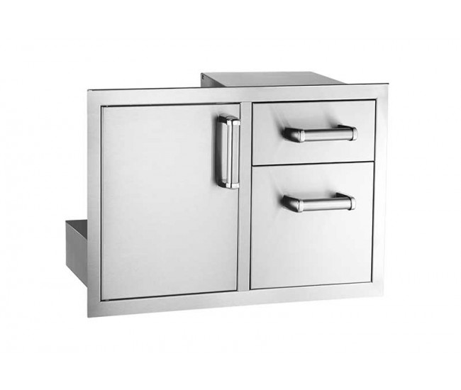 Fire Magic Flush Mounted Access Door with Double Drawer with Soft Close System