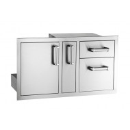 Fire Magic Flush Mounted 36 X 18 Access Door with Double Drawer and Platter with Soft Close System