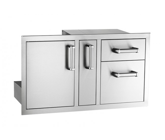 Fire Magic Flush Mounted 36 X 18 Access Door with Double Drawer and Platter with Soft Close System