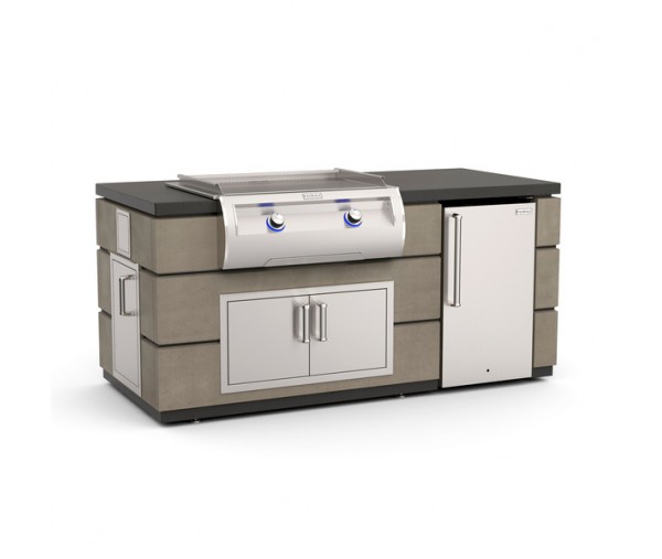 Fire Magic Contemporary GFRC Smoke Pre-Fab Island with Pizza Oven or Echelon Griddle