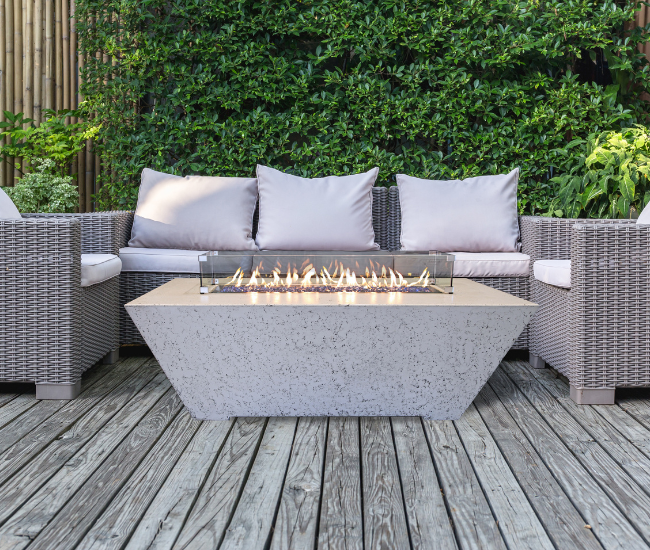 Grand Canyon 60-inch Rectangular White Fire Table (18-inch Height)