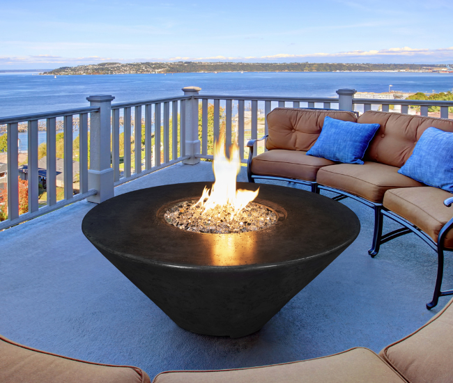 Grand Canyon 44-inch Gray Round Fire Table