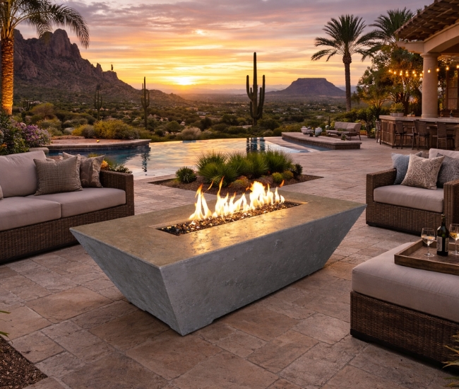 Grand Canyon 60-inch Rectangular Gray Fire Table (24-inch Height)