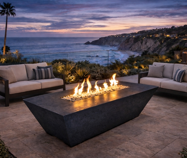 Grand Canyon Olympus 72-inch Rectangular Black Fire Table (24-inch Height)