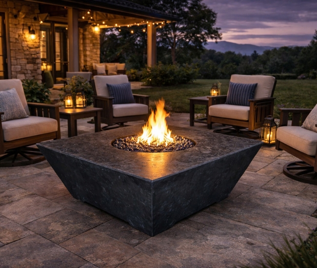 Grand Canyon 48-inch Square Black Fire Table