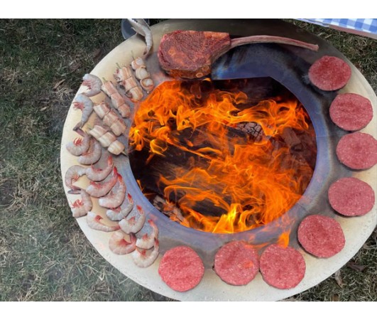 Firegear Lume 26-inch Multisided Smoke-Less Wood Burning Fire Pit with Sear Top Cooking Surface