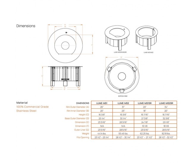Firegear Lume 26-inch Multisided Smoke-Less Wood Burning Fire Pit