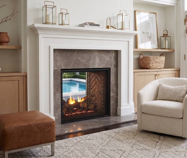Majestic 36-inch Fortress Indoor Outdoor See-Through Direct Vent Gas Fireplace