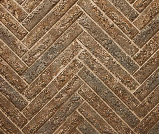 Majestic 36-inch Courtyard Fireplace Brown Herringbone Refractory