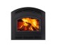 Majestic Pioneer III Wood Burning Fireplace with Classic Black Front with Arch Door