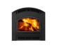 Majestic Pioneer III Wood Burning Fireplace with Classic Black Front with Arch Door
