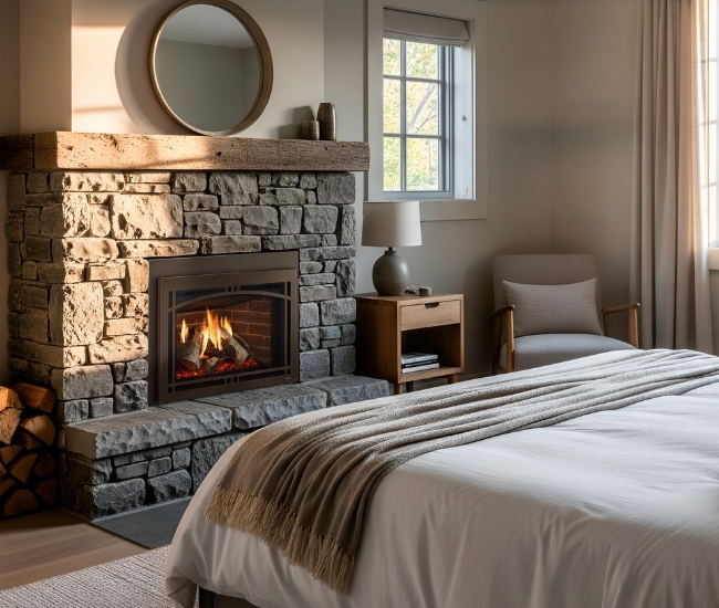Majestic Ruby Platinum with Birch Logs Direct Vent Gas Insert