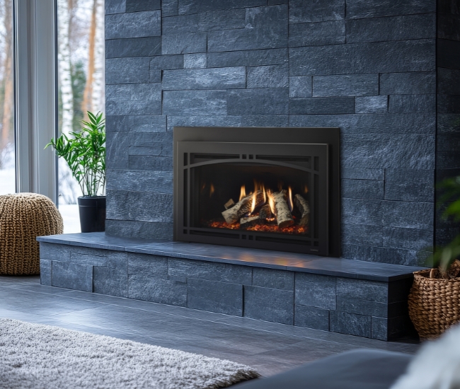 Majestic Ruby Platinum with Birch Logs Direct Vent Gas Insert