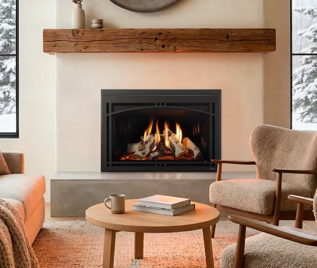 Majestic Ruby Platinum with Birch Logs Direct Vent Gas Insert