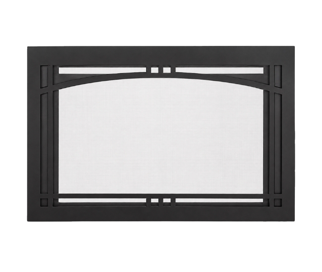 Majestic 25-inch Contemporary Arch Screen Front in Black for Ruby Insert