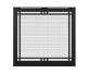 Majestic 36-inch Contemporary Rectangular Door Overlap Front in Black for Quartz Fireplace