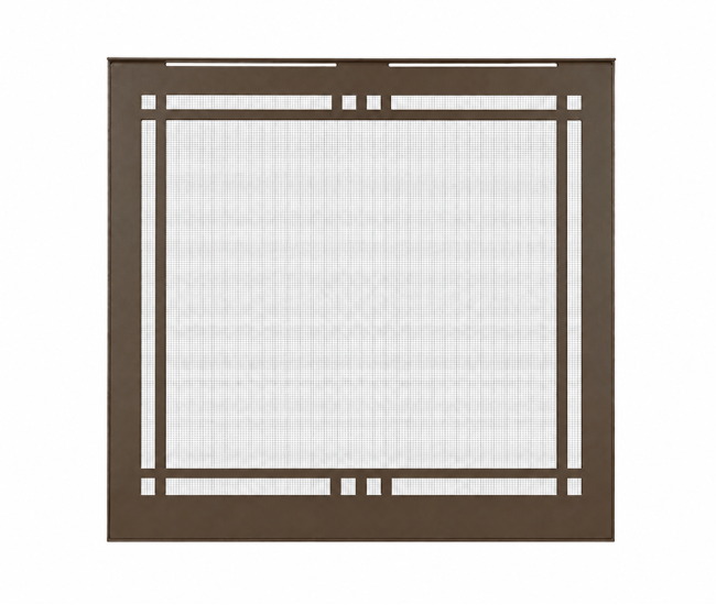 Majestic 36-inch Contemporary Rectangular Door with Overlap Front in New Bronze for Quartz Fireplace