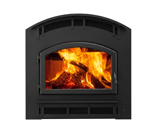 Majestic Mission Arch Front in Black for Pioneer Fireplace