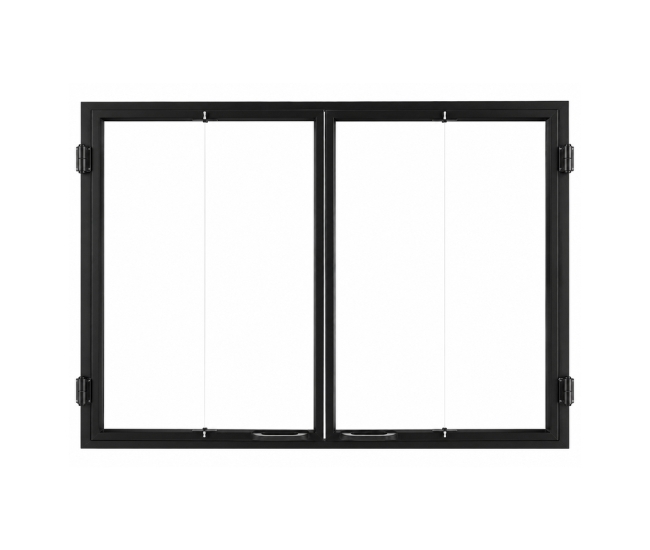 Majestic Original Bi-Fold Glass Doors in Black for 42-inch Ashland Fireplace
