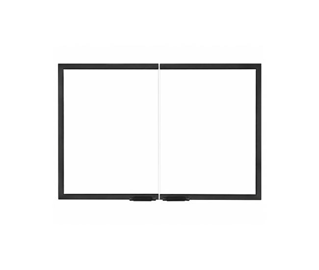 Majestic Gasketed Cabinet Style Glass Door in Black for 36-inch Sovereign Fireplace