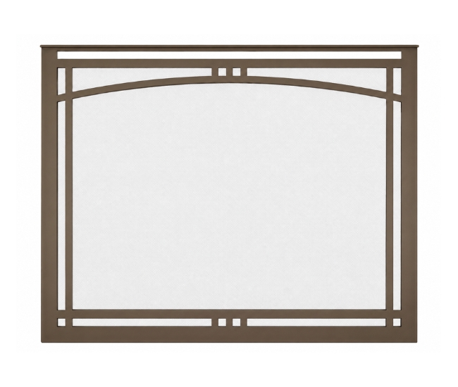 Majestic Manor Arched Overlap Fit Front with ClearVue Mesh in New Bronze for 36-inch Meridian Fireplace