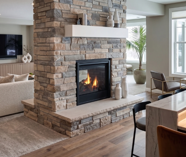 Majestic 36-inch See Through Direct Vent Multi Side Gas Fireplace